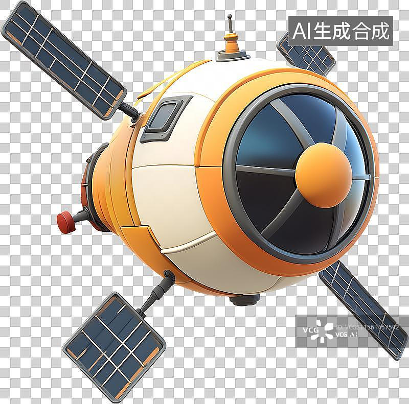 【AI数字艺术】卡通卫星插画图片素材