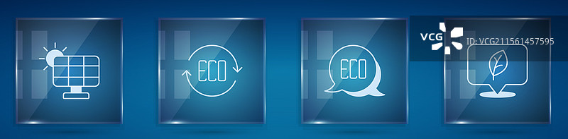 太阳能面板叶子生态符号和图片素材