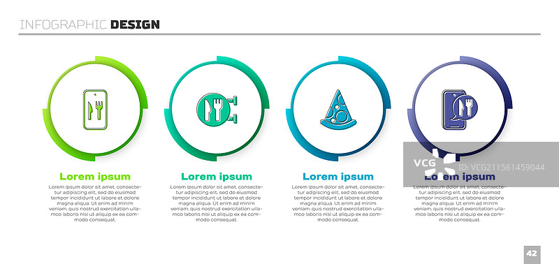 设置在线订购和送餐咖啡馆餐厅图片素材