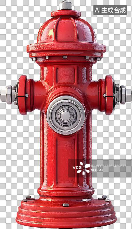 【AI数字艺术】3D红色消防栓图片素材