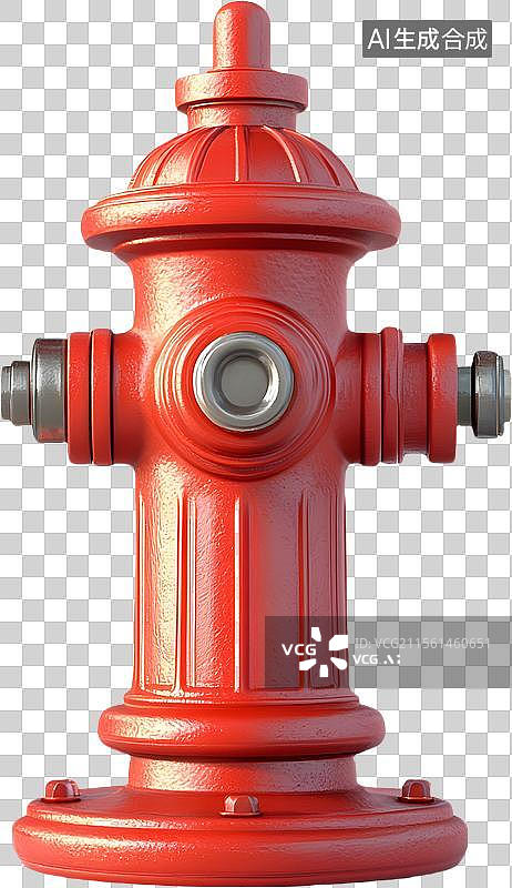【AI数字艺术】3D红色消防栓图片素材