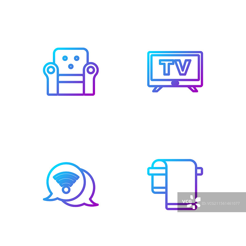 将毛巾挂在晾衣架上，连接无线网络。图片素材