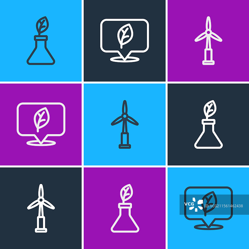 设置行植物育种风力发电机及其位置图片素材