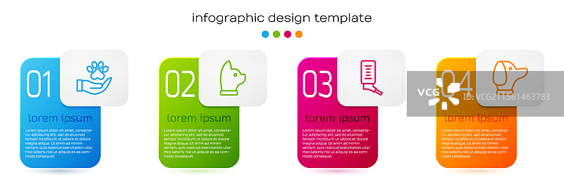 动物足迹与猫咪饮水器的线条手绘图图片素材