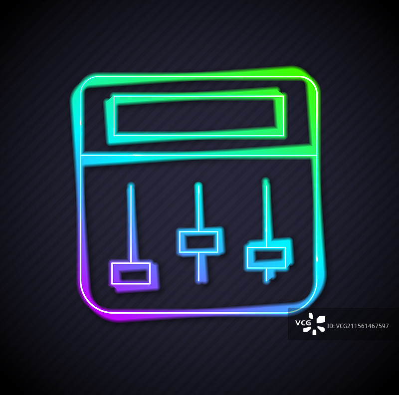 发光的霓虹线鼓机音乐制作人图片素材