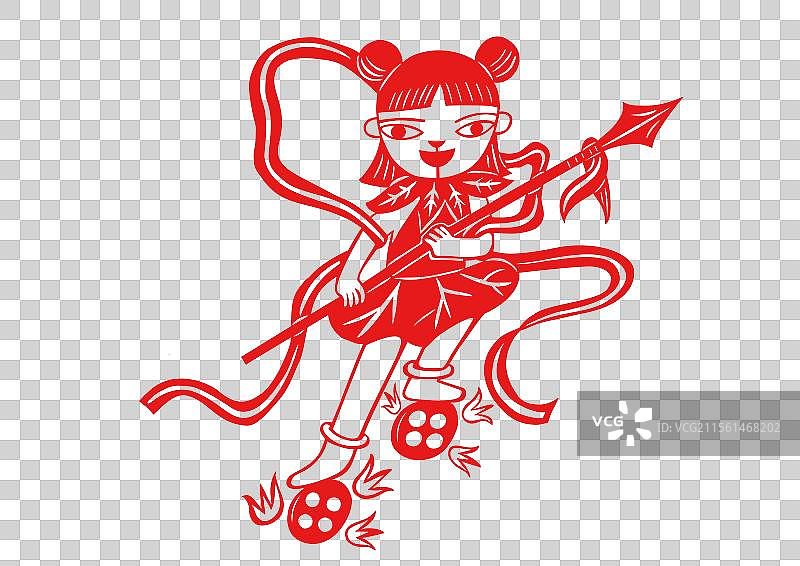 剪纸哪吒图片素材