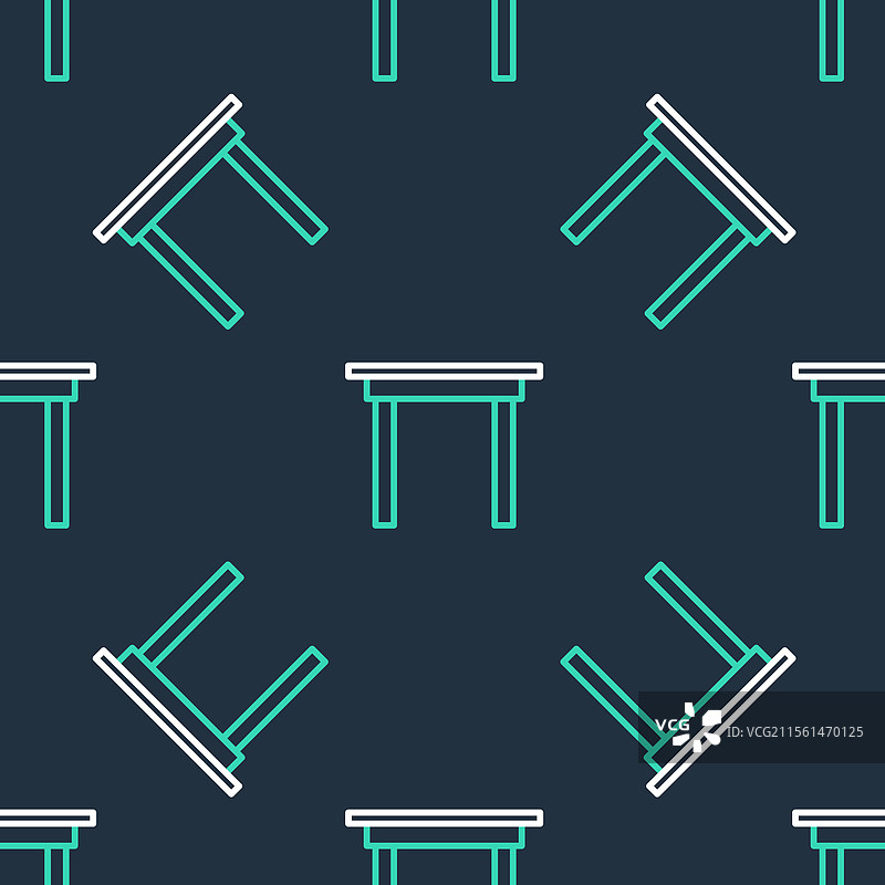 线条木质桌子图标，孤立无缝图案图片素材