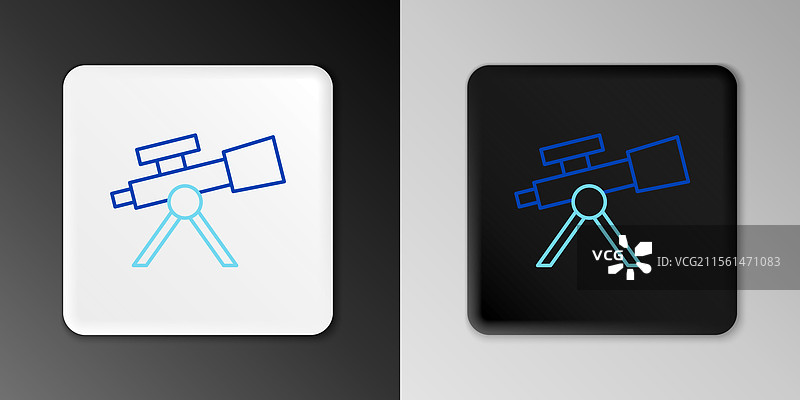 灰色背景上的线条望远镜图标图片素材