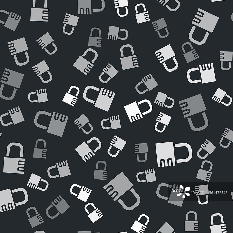 灰色安全组合锁图标，隔离无缝设计图片素材