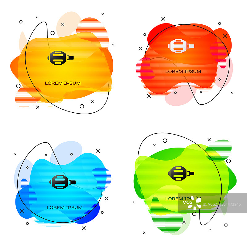 黑色自行车踏板图标，背景为白色图片素材