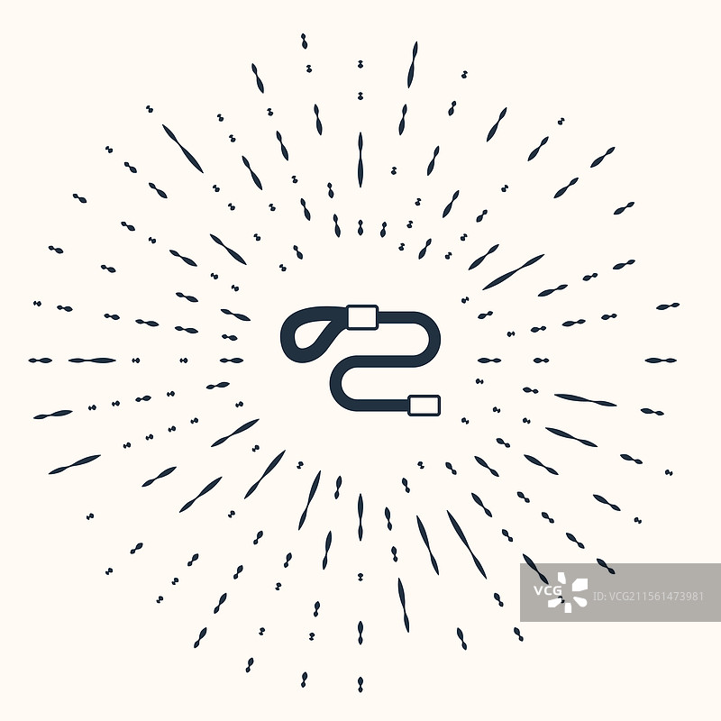 灰色可伸缩绳索牵引带，带有登山扣图标图片素材