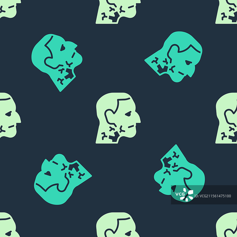 绿色和米色的喉癌图标图片素材