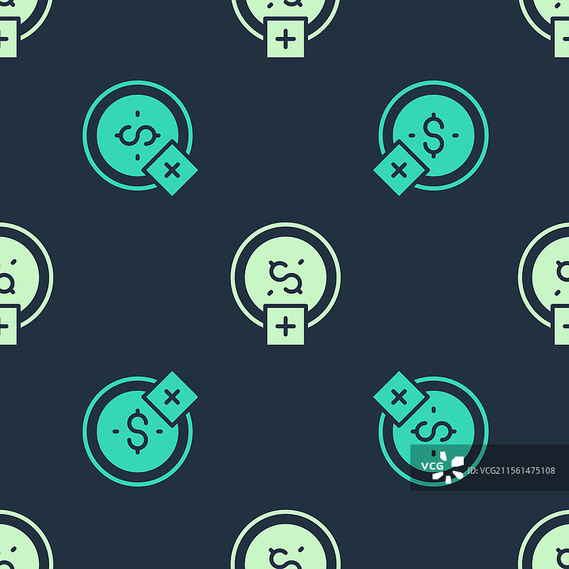 绿色和米色的戒烟省钱图标图片素材