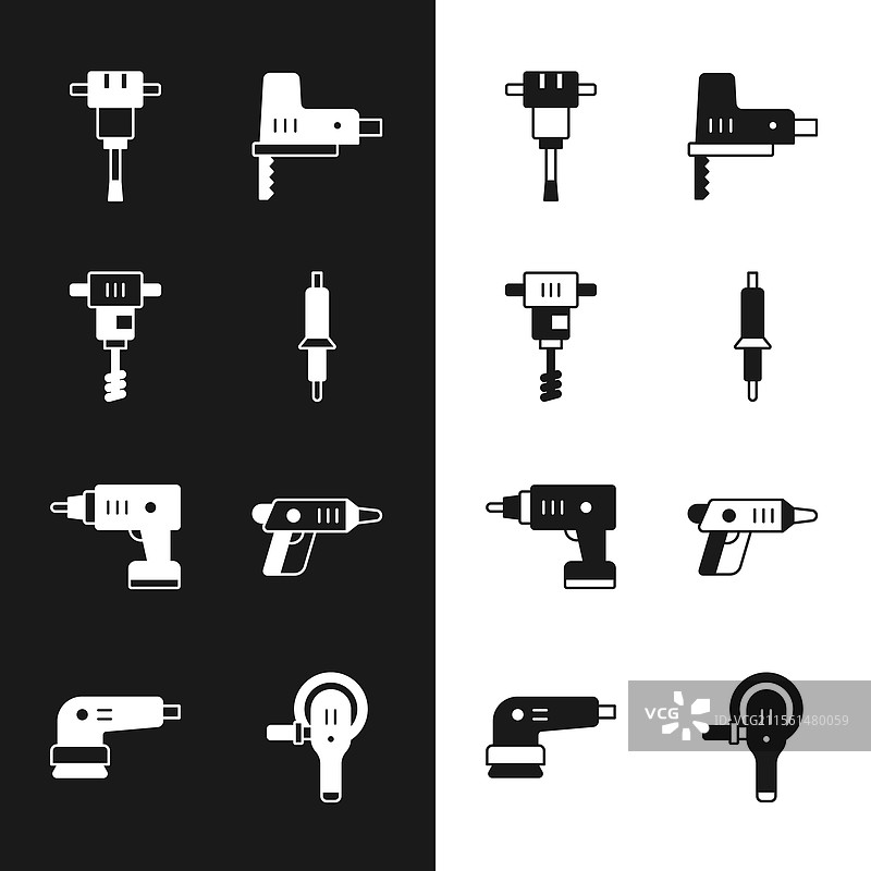 电动手持混凝土搅拌机和焊接铁套件图片素材