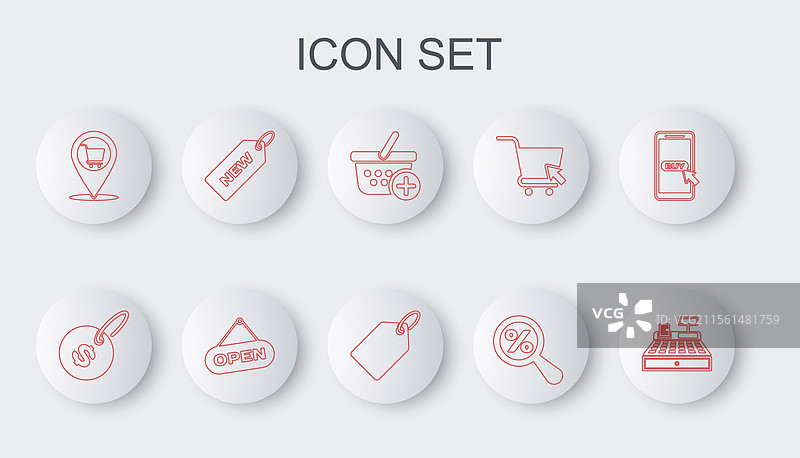 带有价格标签的收银机图片素材