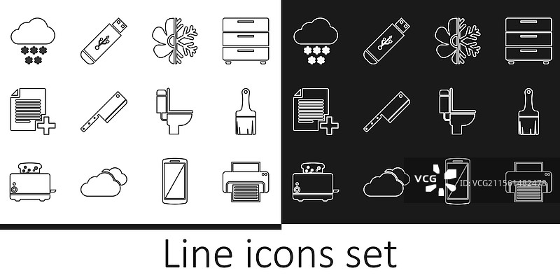 设置行打印机、画笔、空调、肉类图片素材