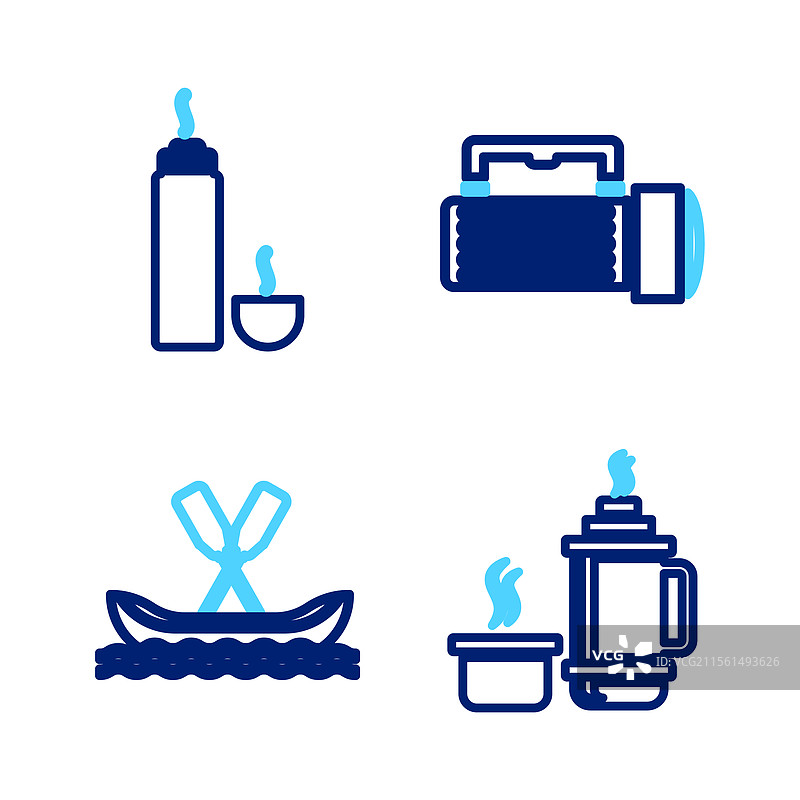 线性热水瓶与漂流船图片素材