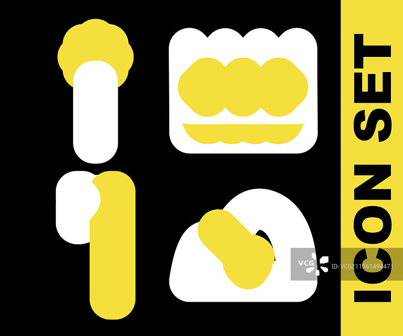 中世纪的王冠、干草捆和耙子排列在一起图片素材