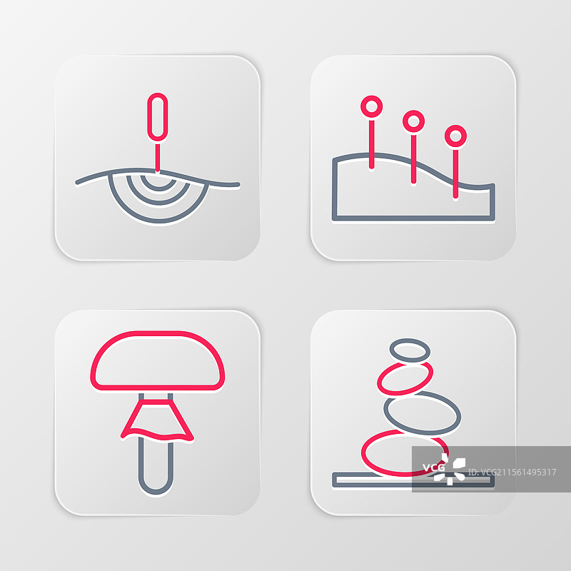 热石蘑菇针灸线堆图片素材