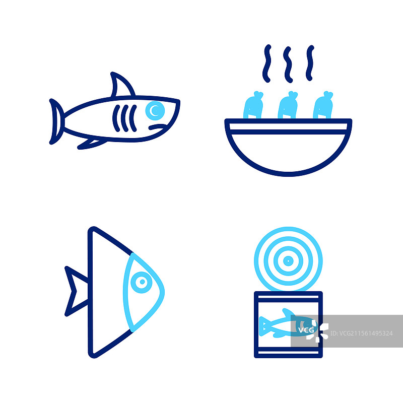 罐装鱼和虾的鱼汤图片素材