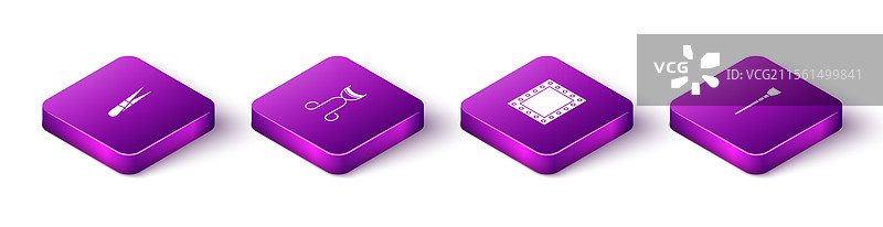 等距眉毛镊子和睫毛夹套装图片素材