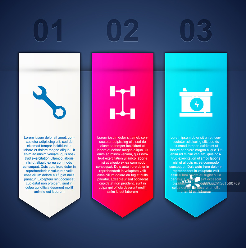 汽车底盘和汽车电池的扳手工具图片素材