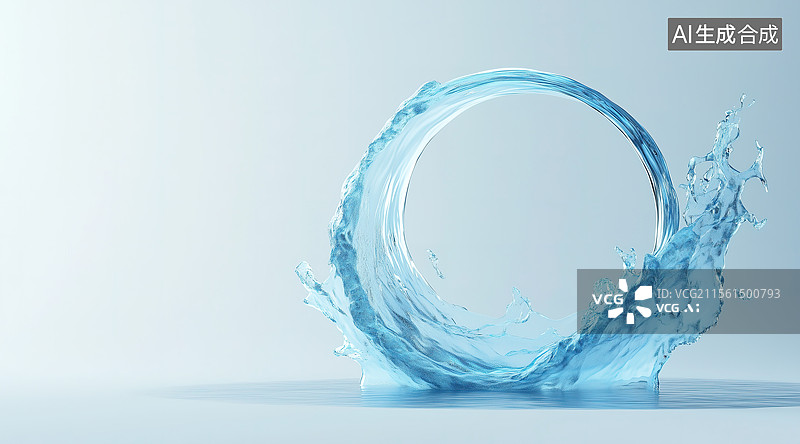 【AI数字艺术】圆形波浪水形态图片素材