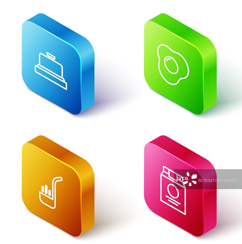 等距线条酒店服务铃混合图案图片素材