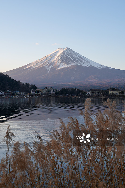 日本 山梨县 富士山 河口湖图片素材