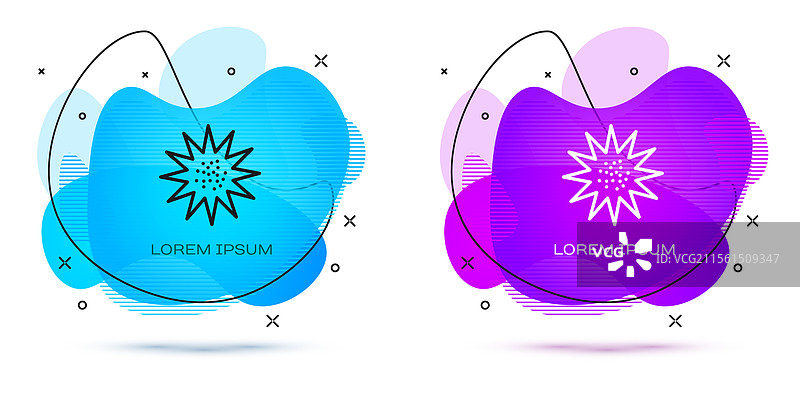 白色背景上的线条海胆图标图片素材