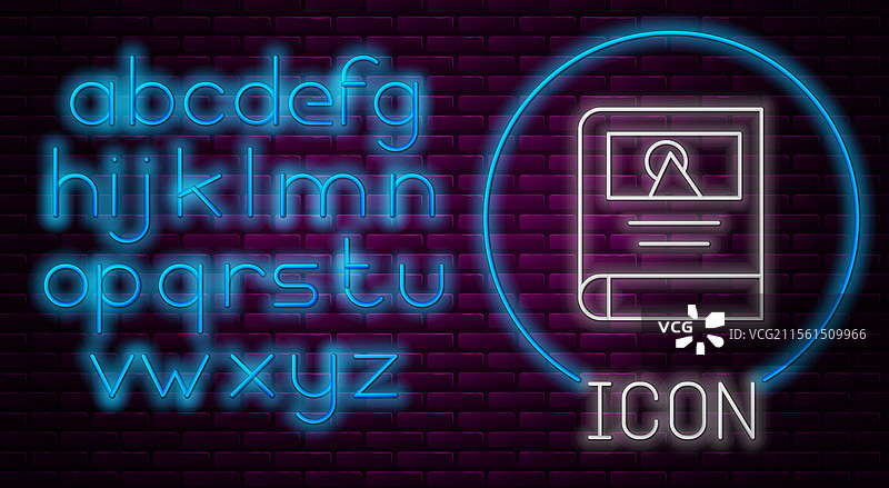 发光的霓虹线照片专辑画廊图标图片素材