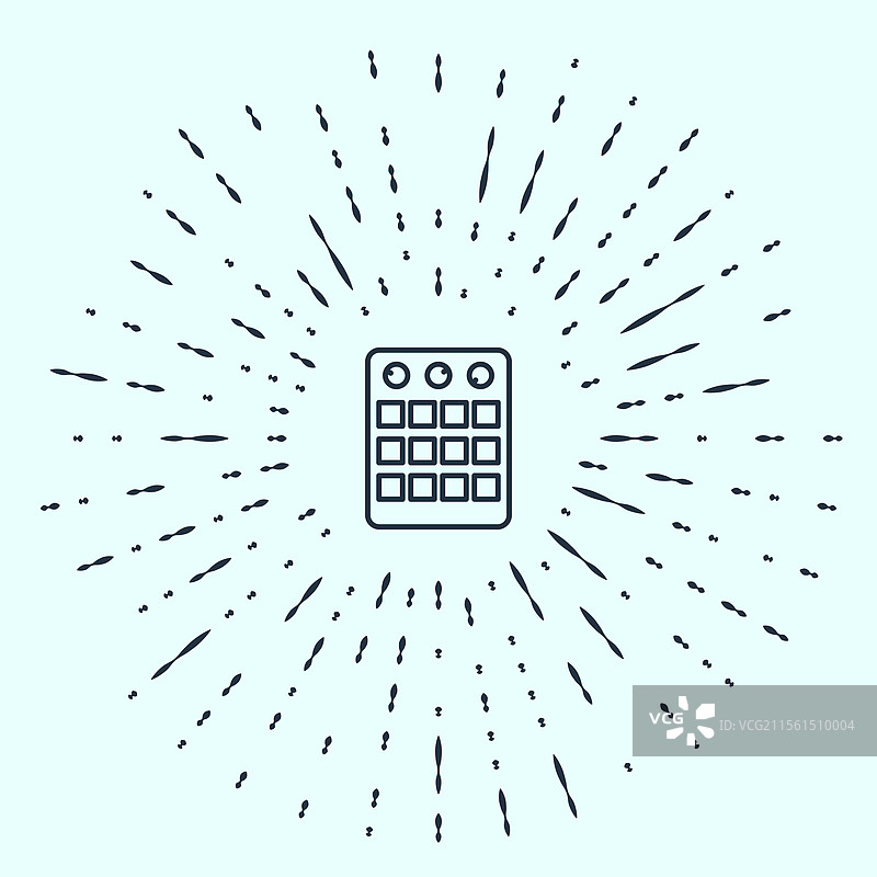 黑色线条鼓机图标，背景为灰色图片素材