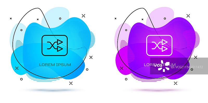 白色背景上的线条箭头洗牌图标图片素材