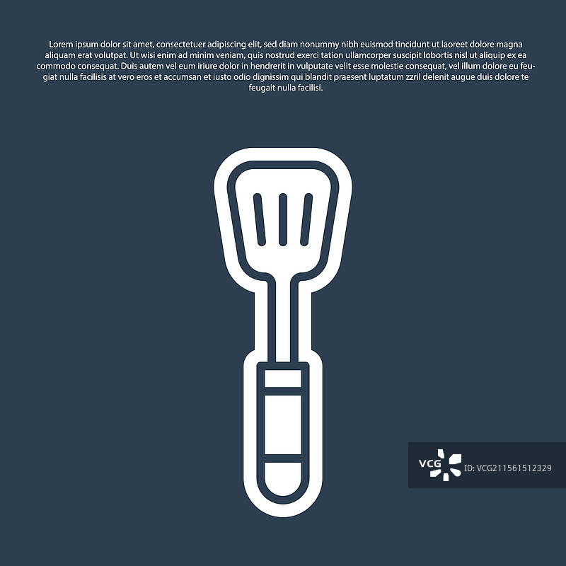 蓝色线条铲子图标，背景为蓝色图片素材