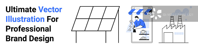 太阳能面板在线商店管理与工厂图片素材