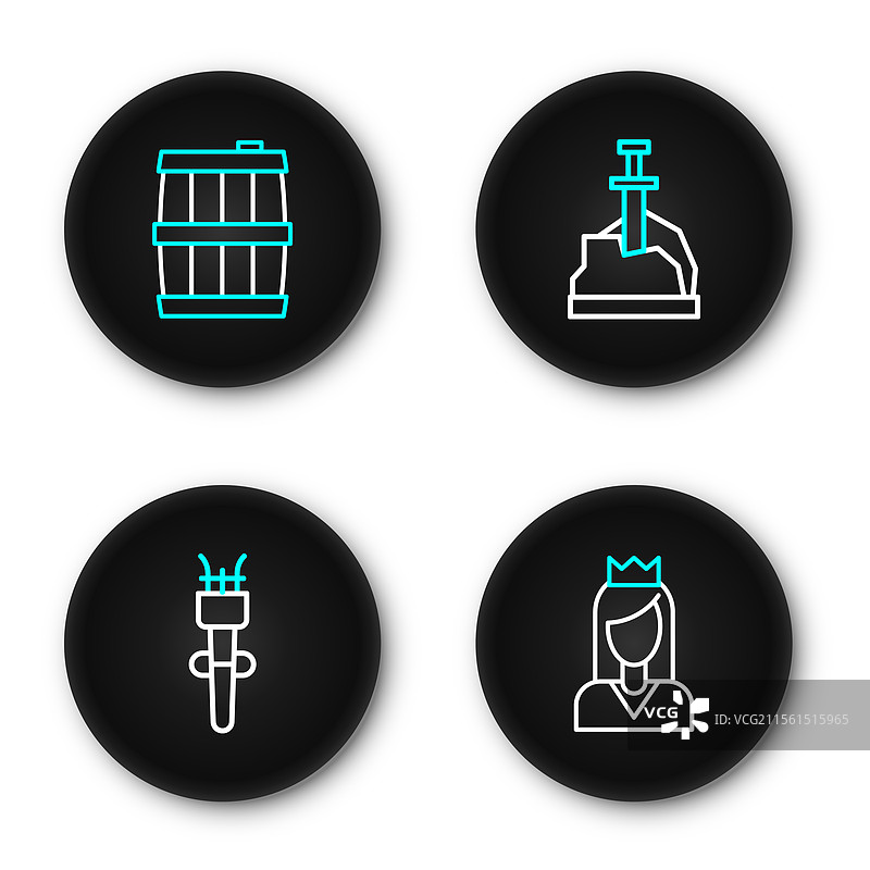 石头上的公主火炬剑图片素材