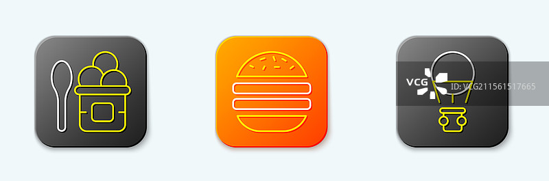 冰淇淋碗中的汉堡和热气球图片素材