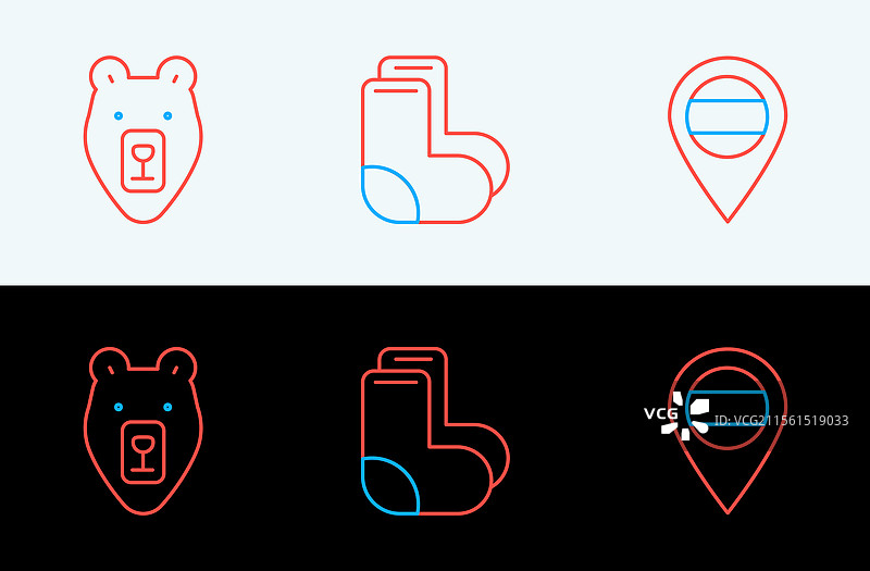 设置线条位置 俄罗斯 熊头和 валенки图片素材