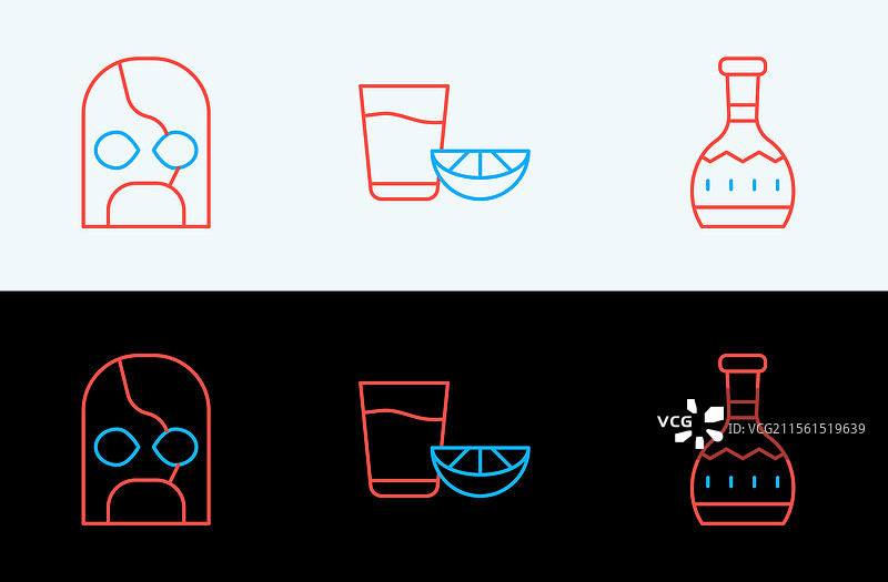 墨西哥摔跤手与一瓶龙舌兰酒的组合图片素材