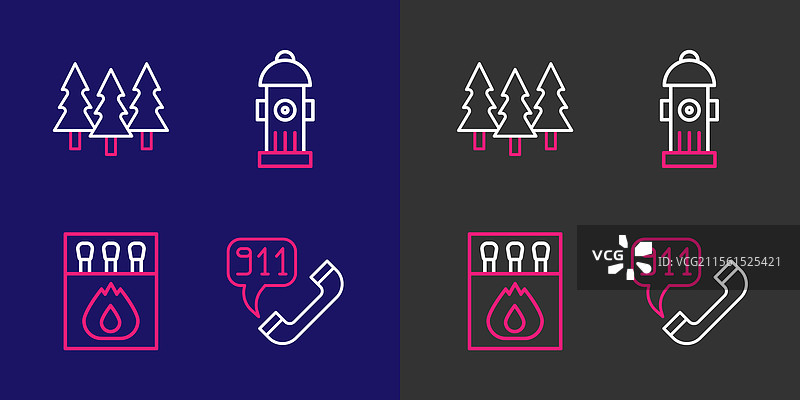 拨打911的电话、火柴盒和火柴图片素材