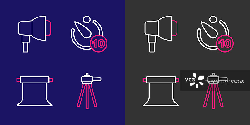空的摄影工作室三脚架与相机定时器图片素材