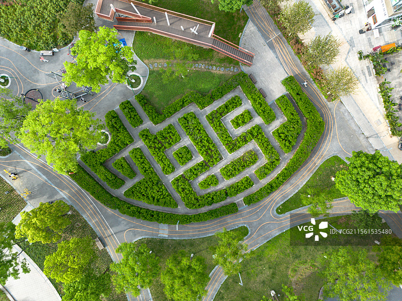 成都公园城市航拍视角下的城市公园图片素材