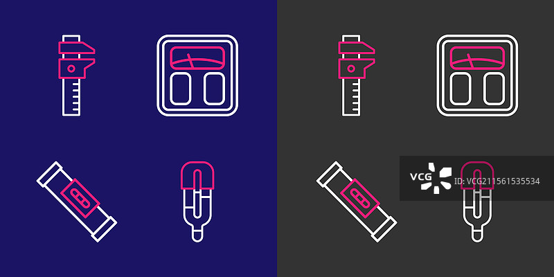 设置线性医疗温度计构造气泡图片素材
