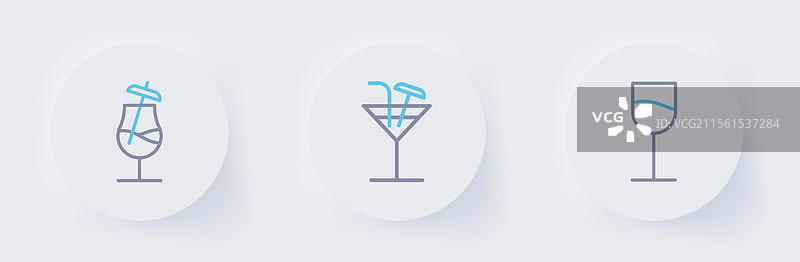 酒杯鸡尾酒图标线条设计图片素材