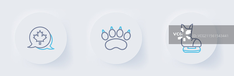 滑冰鞋、熊爪足迹和加拿大图片素材