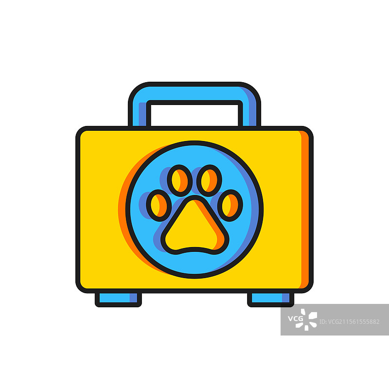 彩色宠物急救包图标，背景为白色图片素材