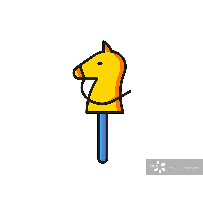 彩色玩具马图标，背景为白色图片素材