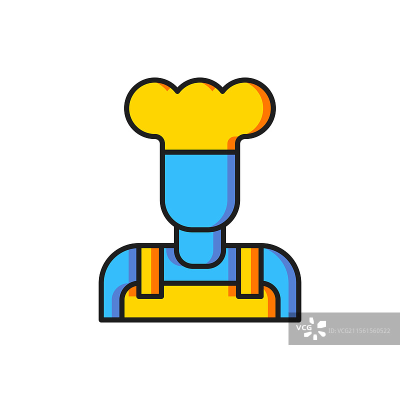 彩色厨师图标，背景为白色图片素材