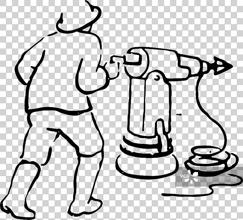 漫画 简笔画 人物 人 捕鱼 鱼叉图片素材