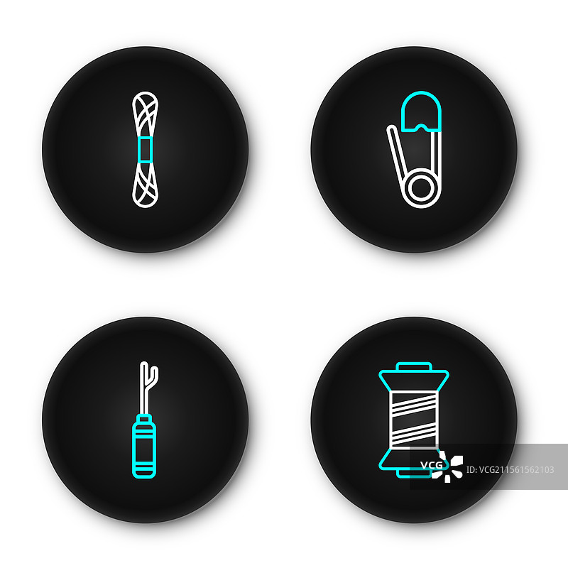 缝纫线、缝纫针、工具、安全别针和图片素材